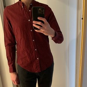 Zara Mens Red Patterned Shirt